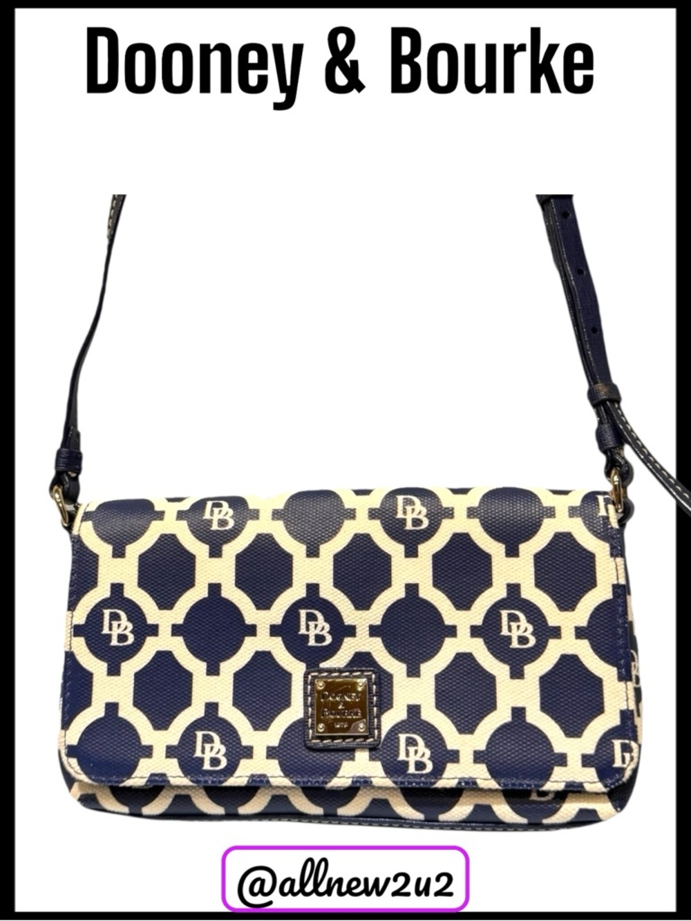 Dooney & Bourke Blue and White Crossbody Bag